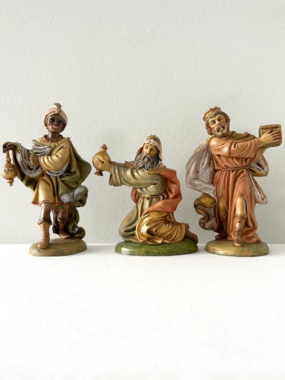 Vintage Fontanini Nativity Three Wise Men Magi King Figurines Hand Painted Italy